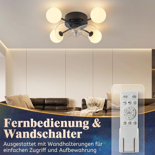 Ventilateur De Plafond G9 Silencieux Télécommande 6 Vitesses Chambre (sans Ampoule)