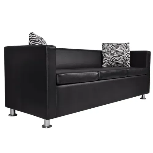 Jeu De Canapé à 2 Places Et à 3 Places Cuir Synthétique Noir