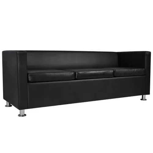 Jeu De Canapé à 2 Places Et à 3 Places Cuir Synthétique Noir