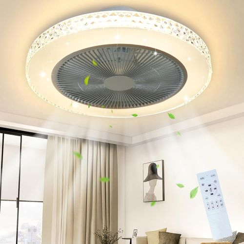Ventilateur De Plafond Avec Éclairage LED - 48,5 Cm Silencieux Dimmable Télécommande