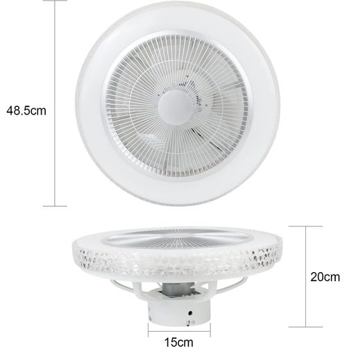 Ventilateur De Plafond Avec Éclairage LED - 48,5 Cm Silencieux Dimmable Télécommande