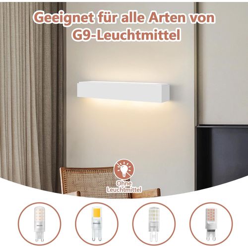 Applique G9 - Blanc Lampe En Plâtre Pour Chambre à Coucher Cage D'escalier Couloir