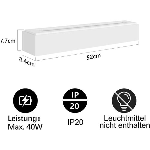 Applique G9 - Blanc Lampe En Plâtre Pour Chambre à Coucher Cage D'escalier Couloir