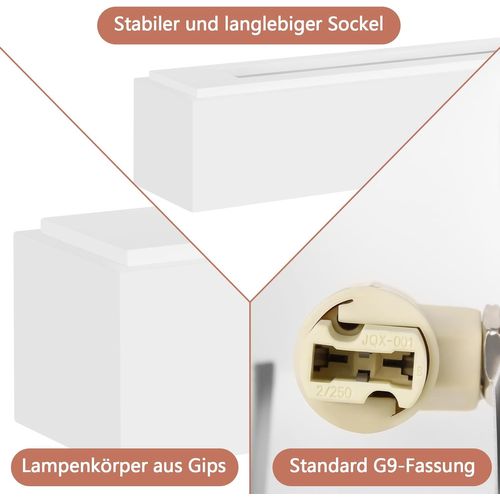 Applique G9 - Blanc Lampe En Plâtre Pour Chambre à Coucher Cage D'escalier Couloir