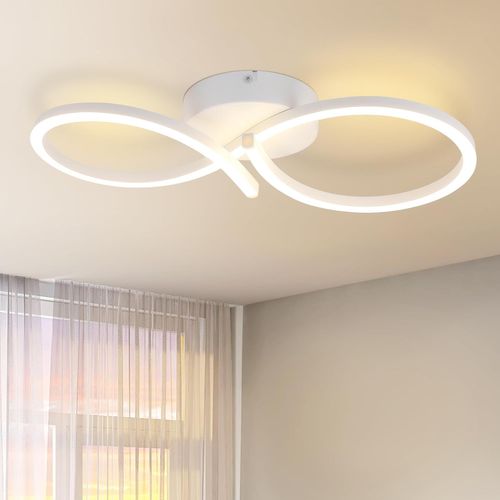Plafonnier LED Créatif En Métal Blanc - 24w 3000k Pour Salon Et Couloir