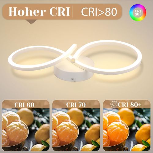 Plafonnier LED Créatif En Métal Blanc - 24w 3000k Pour Salon Et Couloir