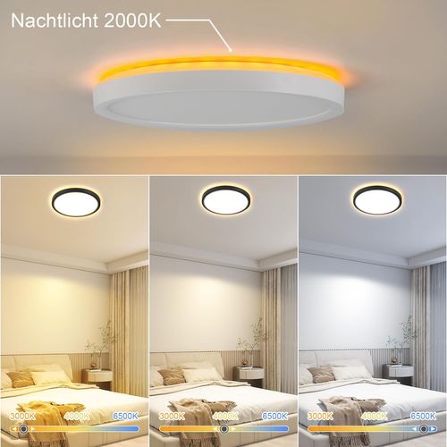 Plafonnier LED Design 22cm 18w Avec Intensité Variable Pour Cuisine Et Salon