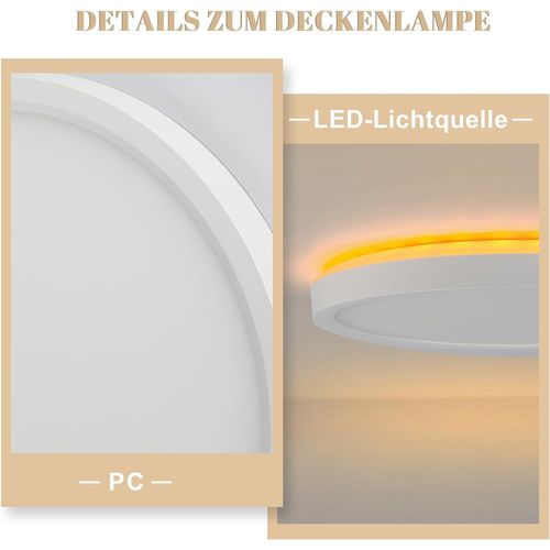 Plafonnier LED Design 22cm 18w Avec Intensité Variable Pour Cuisine Et Salon