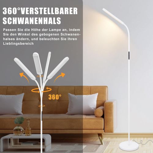 Lampadaire LED Blanc Flexible 11w 360° Pour Salon Et Canapé