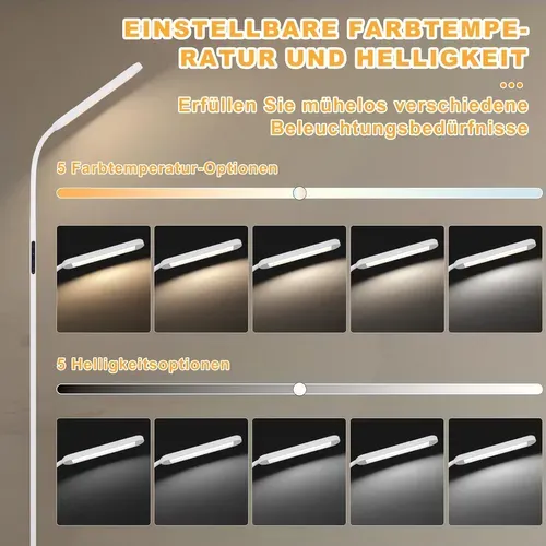 Lampadaire LED Blanc Flexible 11w 360° Pour Salon Et Canapé