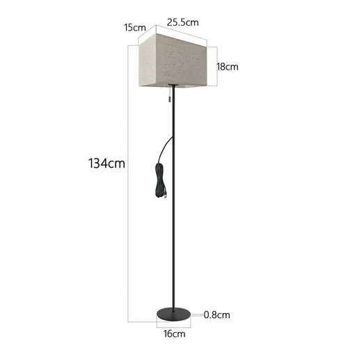Lampadaire LED Rétro Avec Variateur Et Abat-jour En Tissu Pour Chambre à Coucher