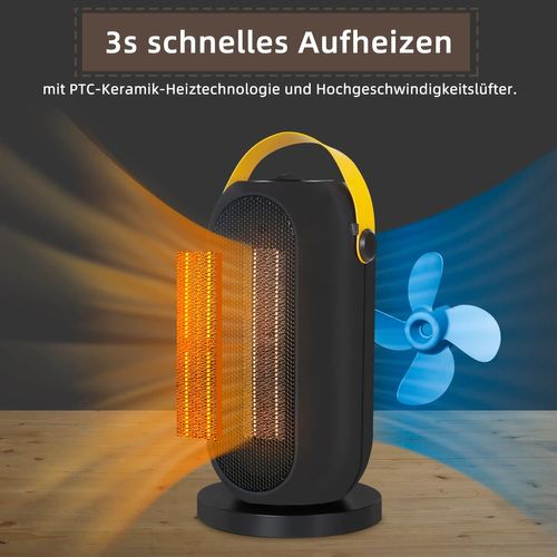 Radiateur Soufflant Céramique Électrique Avec Oscillation 70° - Chauffage Silencieux 1200w