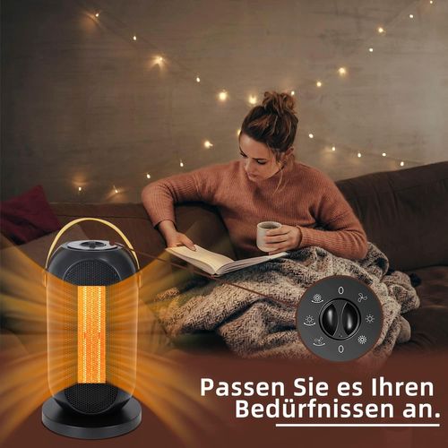 Radiateur Soufflant Céramique Électrique Avec Oscillation 70° - Chauffage Silencieux 1200w