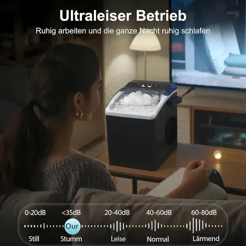 Machine à Glaçons Petit Ice Maker Silencieux Machine à Glaçons Avec Poignée