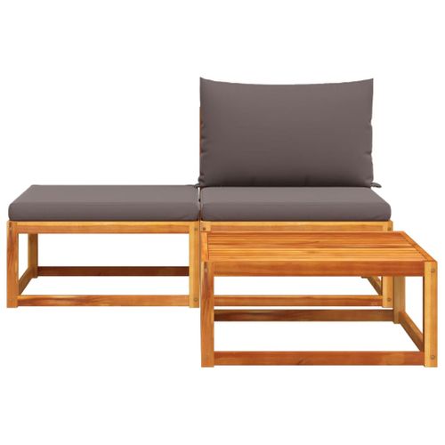 Ensemble Salon De Jardin 3 Pièces En Bois D'acacia VidaXL - Table Et 2 Chaises, Style Rustique Pour Extérieur - 7