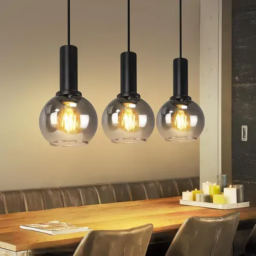Suspension Salle à Manger 3 Flammes E27 Suspension Rétro Verre Chambre