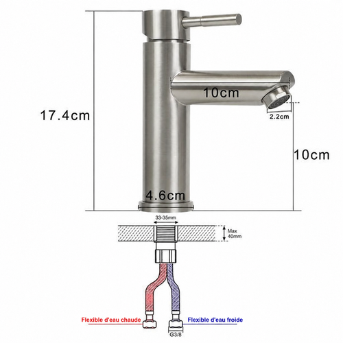 Robinet De Lavabo, Robinet De Lavabo Mitigeur Monocommande Haute Pression Pour Cuisine