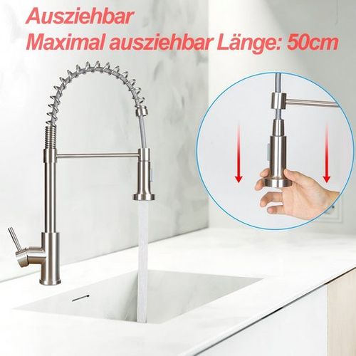 Robinet De Cuisine Argenté Robinet Douche Extensible Pivotant Cuisine Salle De Bain