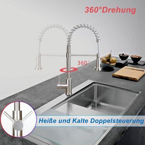 Robinet De Cuisine Argenté Robinet Douche Extensible Pivotant Cuisine Salle De Bain