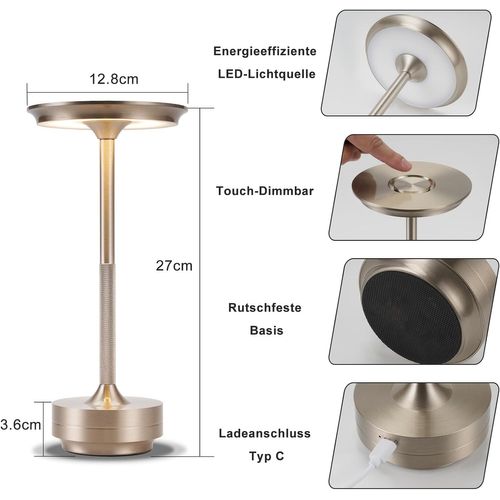 Lampe de Table Rechargeable Sans Fil Intensité Variable Pour Rebord De Fenêtre Salon