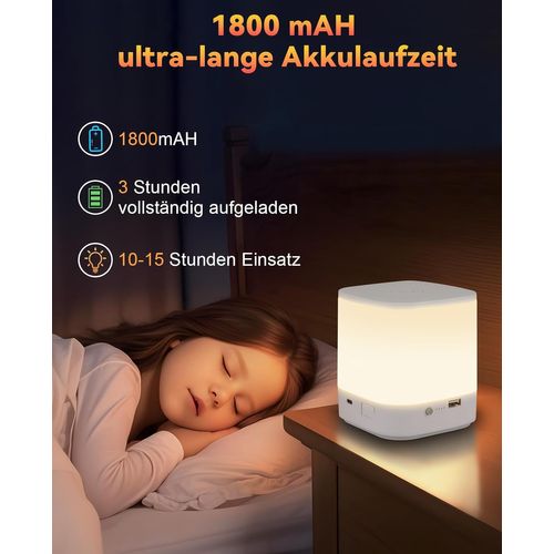 Lot De 2 Lampes à Poser De Table LED Blanches à Intensité Variable