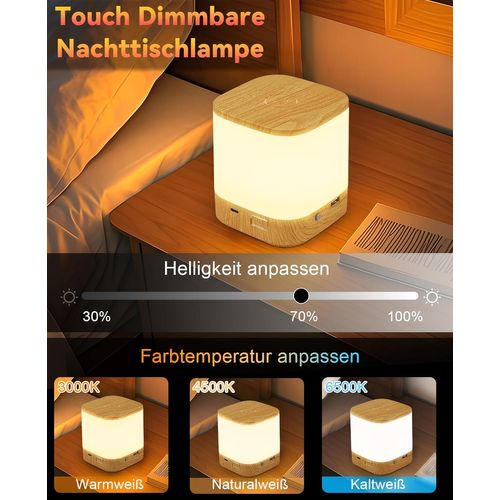 Lampe De Table LED Tactile à Intensité Variable, Lampe De Chevet Rechargeable Par USB