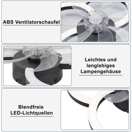 Ventilateur De Plafond Avec Éclairage Silencieux Et Moderne 36 W 6 Vitesses