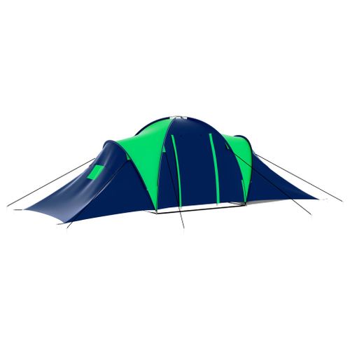 Tente De Camping 9 Personnes Bleu Et Vert