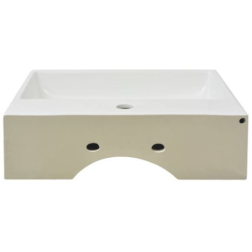 Vasque Avec Trou De Robinet En Céramique Blanc 51,5x38,5x15 Cm