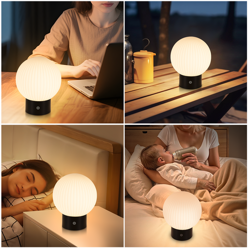 Lampe De Table Sans Fil Rechargeable – Lampe LED Tactile USB, Dimmable 3000k–6500k, Ip44