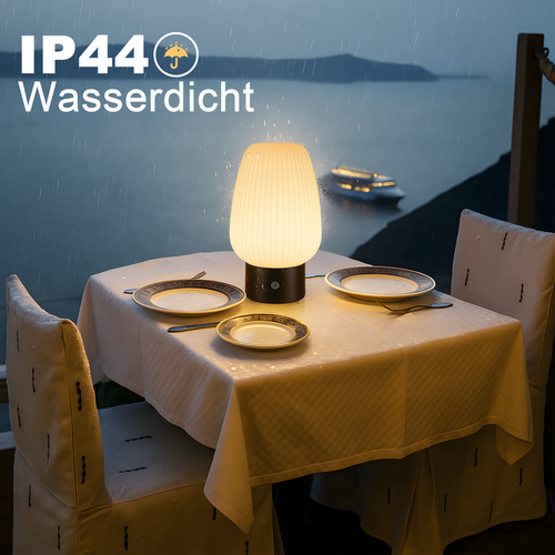 Lampe De Table LED Sans Fil Rechargeable Lampe Tactile USB, Verre Blanc, Dimmable 3000k–6500k, Ip44