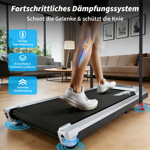 Tapis de Course Pliable 10km/h Walking Pad Silencieux Barre Inclinaison Télécommande