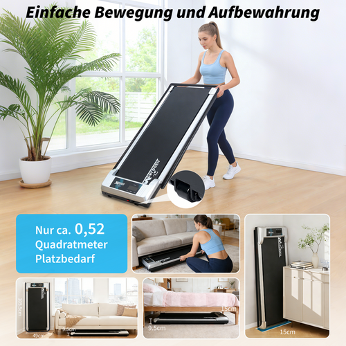 Tapis de Course Pliable 10km/h Walking Pad Silencieux Barre Inclinaison Télécommande