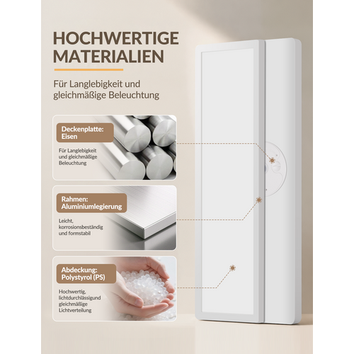 Plafond LED 24w 4000k Détecteur 100x25cm Pour Couloir/balkon