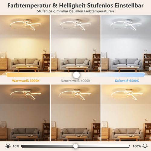 Plafonnier LED Métal 30w 40cm Dimmable Télécommande