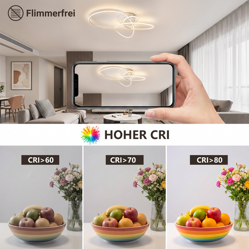 Plafonnier LED Métal 30w 40cm Dimmable Télécommande