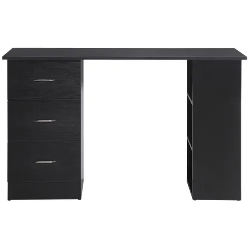 Bureau Informatique Avec Rangements - Bois D'ingénierie - Noir - 120 X 49 X 72 Cm