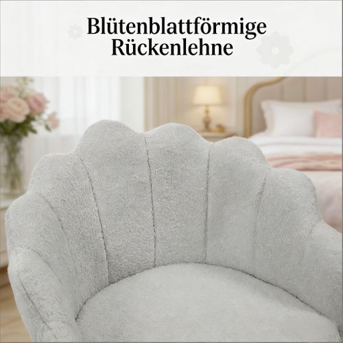 Chaise De Bureau Pivotante - Tissu Et Métal - Gris Clair - 37,5x55x81,5 Cm