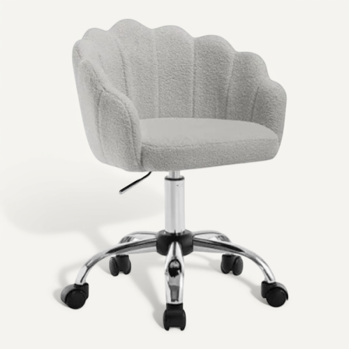 Chaise De Bureau Pivotante - Tissu Et Métal - Gris Clair - 37,5x55x81,5 Cm
