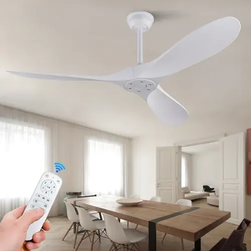 Ventilateur De Plafond - Abs - Blanc - 152 X 152 X 37 Cm