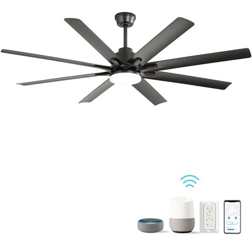 Ventilateur De Plafond Intelligent - Abs - Noir - 168x168x35.56cm