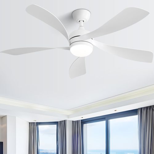Ventilateur De Plafond - Pales En Abs - Blanc - 132,08x132,08x26,8cm