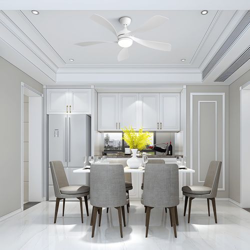 Ventilateur De Plafond - Pales En Abs - Blanc - 132,08x132,08x26,8cm