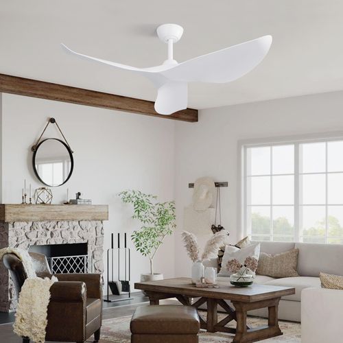 Ventilateur De Plafond - Abs - Blanc Mat - 96,5x96,5x27cm