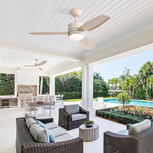 Ventilateur De Plafond - Abs - Blanc Cassé - 116,8x116,8x54cm