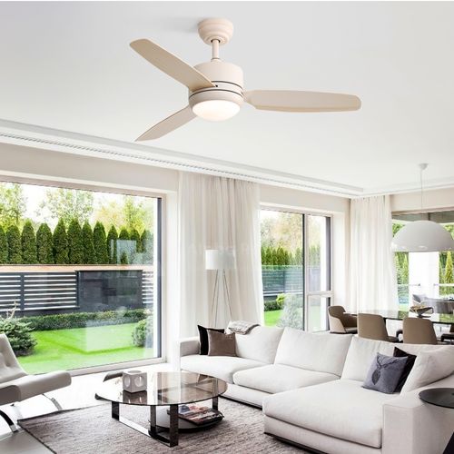 Ventilateur De Plafond - Abs - Blanc Cassé - 116,8x116,8x54cm