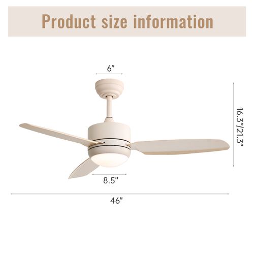Ventilateur De Plafond - Abs - Blanc Cassé - 116,8x116,8x54cm