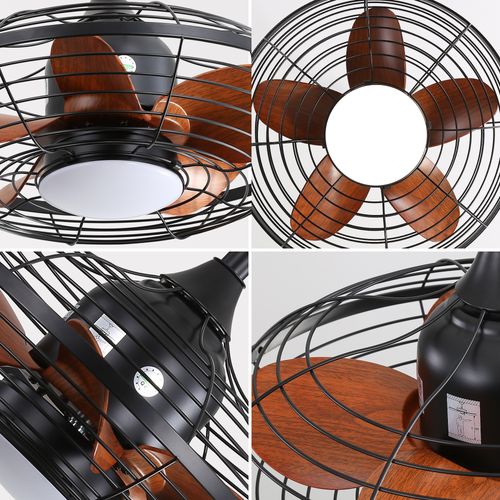 Ventilateur De Plafond - Abs - Noir - 50,8 X 50,8 X 47,5 Cm