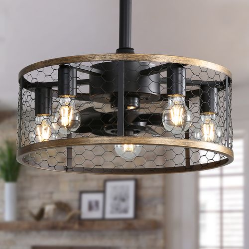 Ventilateur De Plafond Industriel Cage - Abs - Noir - 50,8 X 50,8 X 42 Cm