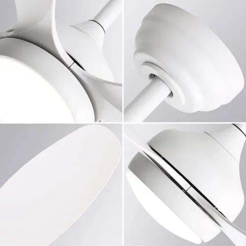 Ventilateur De Plafond LED - Abs - Blanc - 106,6 X 106,6 X 47,5 Cm